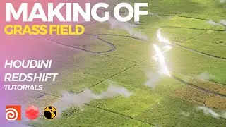 Houdini Tutorial Realistic Grass Field By Using Groom Render Redshift