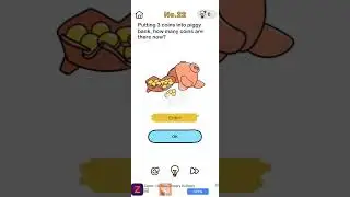 No. 22 Putting 3 coins into piggy bank, How many coins are there now?