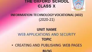 Creating and publishing web pages- BLOGS