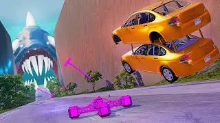 Downhill Obstacle Course with Demon Piranha - BeamNG.drive
