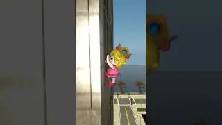 Baby Peach climbs up
