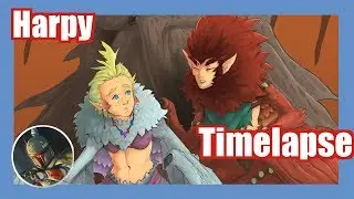 Illustration Timelapse - Harpies