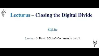 Lesson-3: Basic SQLite Commands part  1