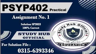 PSYP402 Practical Assignment 1 sp2023 psyp402