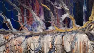 TRANSFORM A Swipe Into A GLORIOUS Tree:  Acrylic Painting – Art Demo - Fluid Acrylic | “Day & Night”