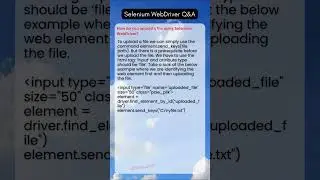 How do you upload a file using Selenium WebDriver