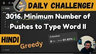 3016. Minimum Number of Pushes to Type Word II | Leetcode Daily Challenge | DSA | Hindi