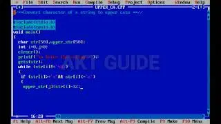 write a program to convert character of a string to upper case/ upper case/string/akt guide