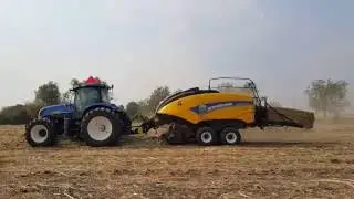 เครื่องอัดใบอ้อย New Holland T7060&Big baler1270 With Cane in Thailand