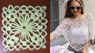 Square crochet motif for a blouse. MK.