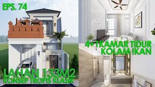 (EPS.74) Desain Rumah 4+1 kamar tidur, kolam ikan | Ibu Linda Brata, Denpasar, Bali | home tour