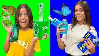 24 SAAT TEK RENK CHALLENGE !! TEK RENK HERŞEY MAVİ YEŞİL ALIŞVERİŞ VLOG