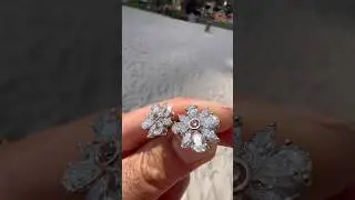 Handmade Earrings with Natural Pink Diamonds #Jewelry #Jeweler #Diamond #Diamonds #Earrings #Gold
