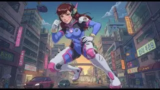 Overwatch DVA Giantess Growth Feet Muscle Mommy City AI Fanart