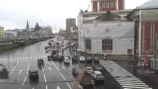 Вид из поезда на пл. трёх вокзалов и ст. Каланчёвская в г. Москва