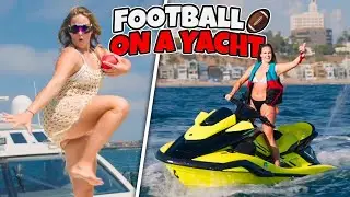 CATCHING NFL BOMBS on a JETSKI!!