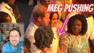 Meghan SHOVING Her Way To Photo Center #meghanmarkle