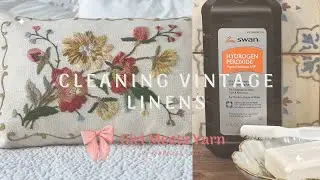 Cleaning thrifted vintage linens!! Easy recipe