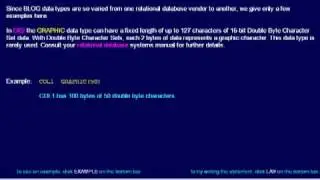 SQL 049 Data Types, BLOB Binary Large Object, GRAPHIC