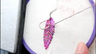 puntada de mosca, como bordar una pluma, como bordar una hoja,  bordado para principiantes.