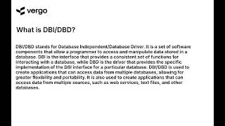 Understanding DBI/DBD: A Quick Guide