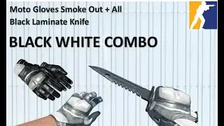 Moto Gloves Smoke Out + All Black Laminate Knife | BLACK WHITE COMBO | CS2 Showcase