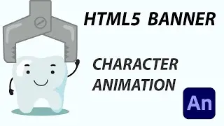 ADOBE ANIMATE CC 2022 TUTORIAL - CHARACTER ANIMATION  - HTML5 ANIMATED BANNER