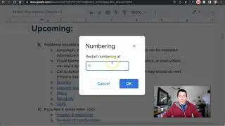 Google Docs tip -- How to restart the numbering in an ordered list / numbered sequenced bullets
