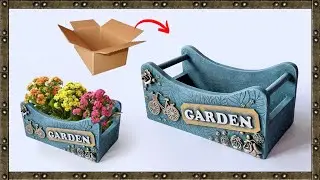 How to make a TRAY for the garden with cardboard | DIY with cardboard
