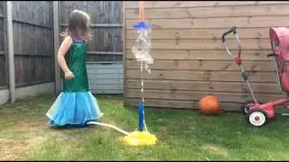 Loads of fun with a Bubble Rocket/Shuttle launcher in the Garden