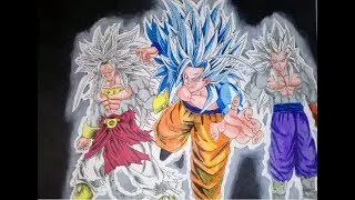 Como Dibujar a Broly, Goku y Vegeta SSJ5 / Dragon Ball AF / ilustrame