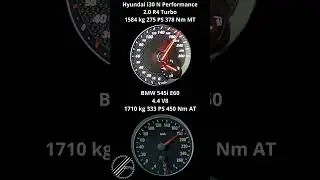 BMW 545i E60 4.4 V8 333 PS vs Hyundai i30 N Performance 275 PS 100-200 kmh Acceleration Comparison