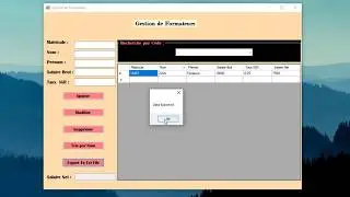 ✅ Gestion des Formateurs C#