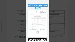 OU M.B.A 1st Semester Regular Time Table Released 2023 || How to check OU MBA Time Table 2023