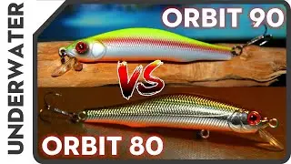 Игра ZipBaits Orbit 80SP SR против Orbit 90SP SR под водой  Action underwater