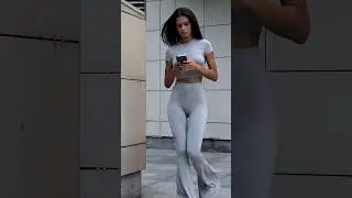 Russian beautiful girl street style 