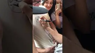 Mike Shinoda drawing Kitty in my T-shirt