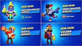 BARLEY ALL SKINS UNLOCK ANIMATIONS | Brawlstars™
