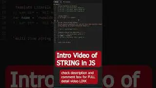 Intro of string in JavaScript #short #javascript #js