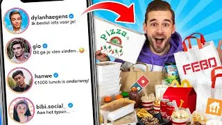 1 DAG ETEN WAT YOUTUBERS VOOR MIJ BESTELLEN! *Thuisbezorgd Challenge*