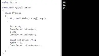 11. Constant Variable in C#