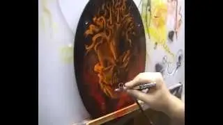 Atelier Meijer - The Flaming Skull Toiletseat airbrush