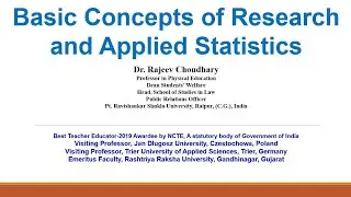 Basic Concepts of Research and Applied Statistics
