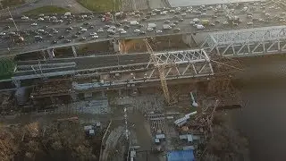 Строительные работы рядом с Москва-Сити 15.11.2019