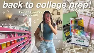 BACK TO COLLEGE PREP! 🎀 school supplies shopping, what's in my backpack, outfit ideas, nails, etc!