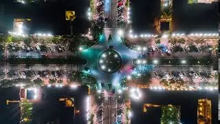 Aerial Time Lapse or Hyper Lapse at Night - No copyright