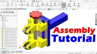 Solidworks Assembly tutorial | Adjusting knurling tool assembly | Parts assembly and animation