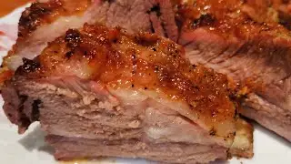 Ребра запеченные в духовке. С медовым соусом.