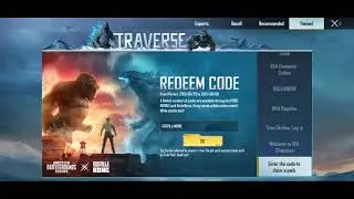 New 3 redeem code | PUBGM | Godzilla vs Kong | Los