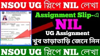 NSOU || UG অ্যাসাইনমেন্ট Slip-এ NIL লেখা 🥺 Exam দেওয়ায় সমস্যা 😥 Exam 2024 || #nsou #ug #2024